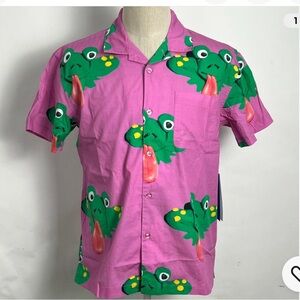 OBEY Pink Frogman Print Men's Shirt Small